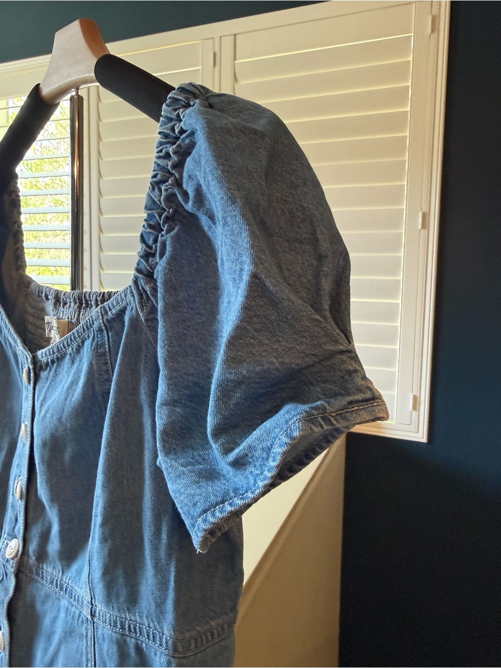 Madewell Light Blue Denim Button-Front Mini Dress - Picture 2 of 4